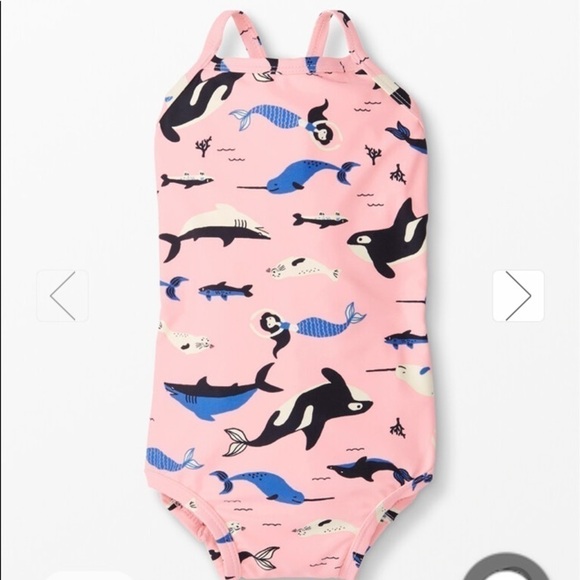 Hanna Andersson NWT Sunblock One Piece Swimsuit  Petal Pink Orcas Dolphins 80 - Picture 9 of 9
